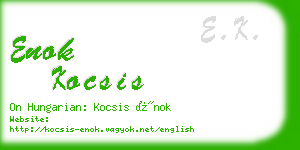 enok kocsis business card